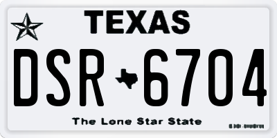 TX license plate DSR6704