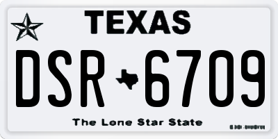 TX license plate DSR6709