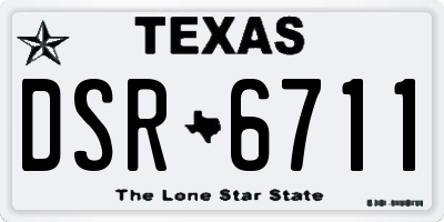 TX license plate DSR6711