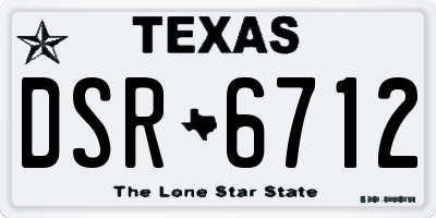 TX license plate DSR6712