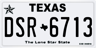 TX license plate DSR6713