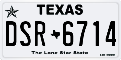 TX license plate DSR6714