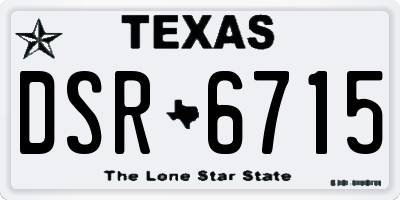 TX license plate DSR6715