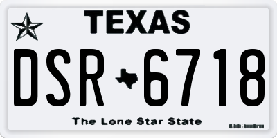 TX license plate DSR6718