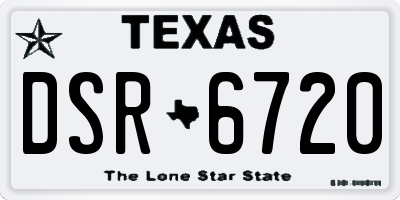 TX license plate DSR6720