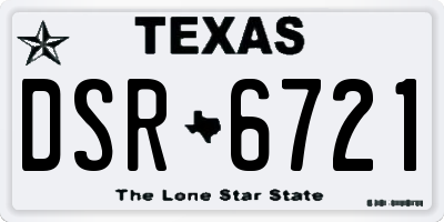 TX license plate DSR6721