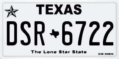 TX license plate DSR6722