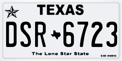 TX license plate DSR6723