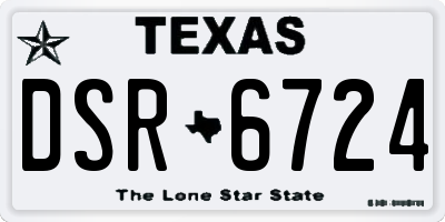 TX license plate DSR6724