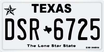 TX license plate DSR6725