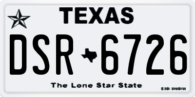 TX license plate DSR6726