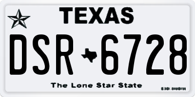 TX license plate DSR6728