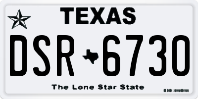 TX license plate DSR6730