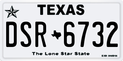TX license plate DSR6732