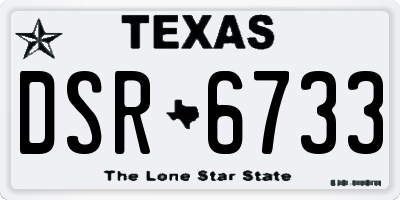 TX license plate DSR6733
