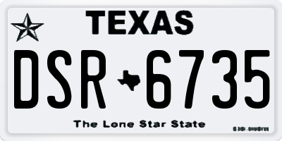 TX license plate DSR6735