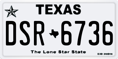 TX license plate DSR6736