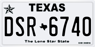 TX license plate DSR6740