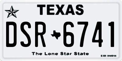 TX license plate DSR6741