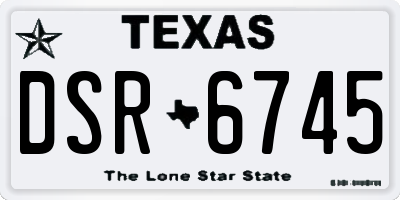 TX license plate DSR6745