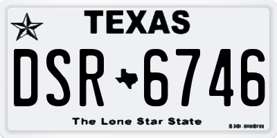 TX license plate DSR6746