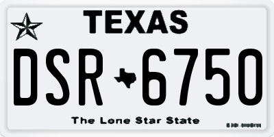 TX license plate DSR6750