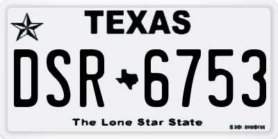 TX license plate DSR6753