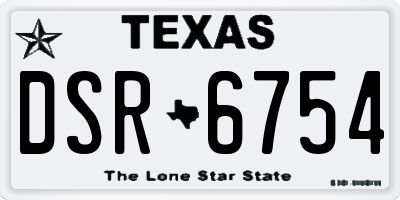 TX license plate DSR6754