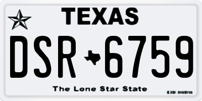 TX license plate DSR6759