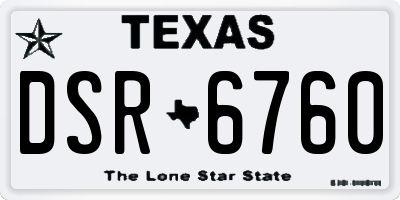 TX license plate DSR6760