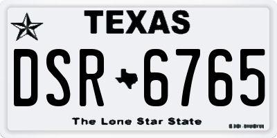 TX license plate DSR6765