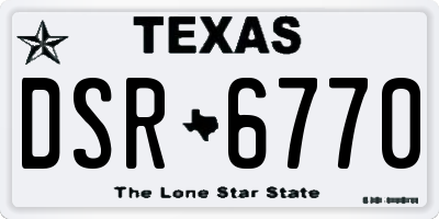 TX license plate DSR6770