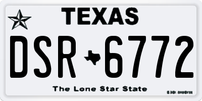 TX license plate DSR6772