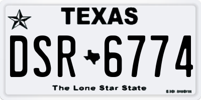 TX license plate DSR6774