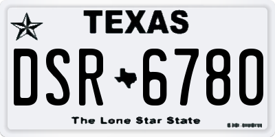 TX license plate DSR6780