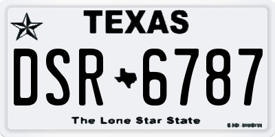 TX license plate DSR6787