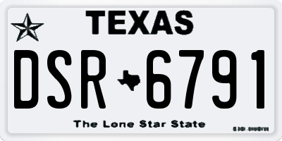 TX license plate DSR6791