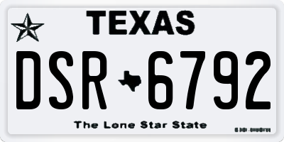 TX license plate DSR6792
