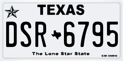 TX license plate DSR6795