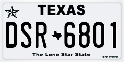 TX license plate DSR6801