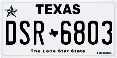 TX license plate DSR6803