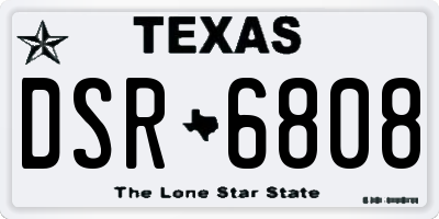 TX license plate DSR6808