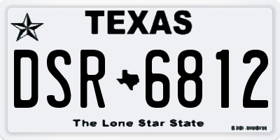 TX license plate DSR6812