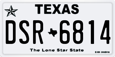 TX license plate DSR6814