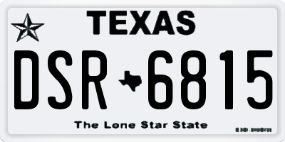 TX license plate DSR6815