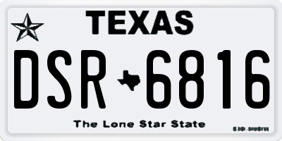 TX license plate DSR6816