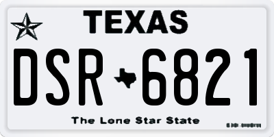 TX license plate DSR6821