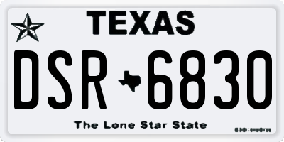 TX license plate DSR6830
