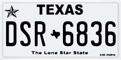 TX license plate DSR6836