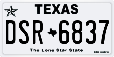 TX license plate DSR6837